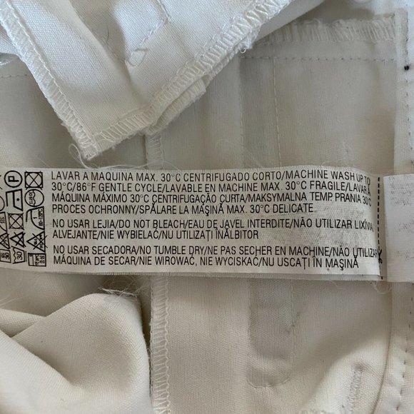 Zara Womens White Mid Rise Slim Capri Pant Size 10 - Picture 10 of 11
